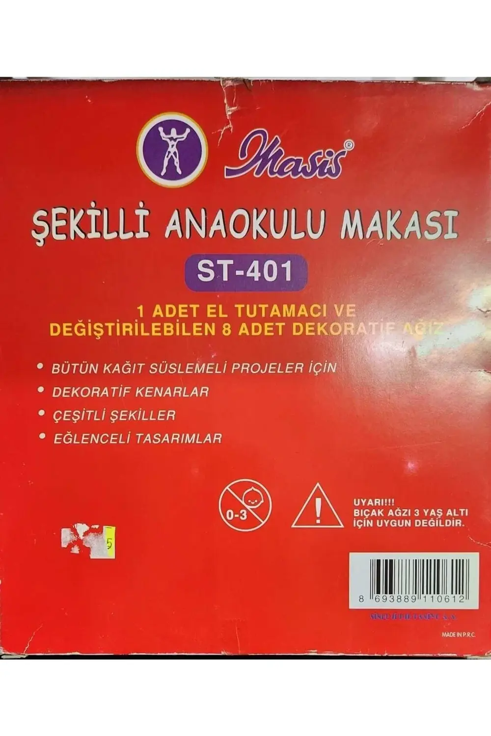 St-401 Şekilli Anaokulu Makası 8'li Set