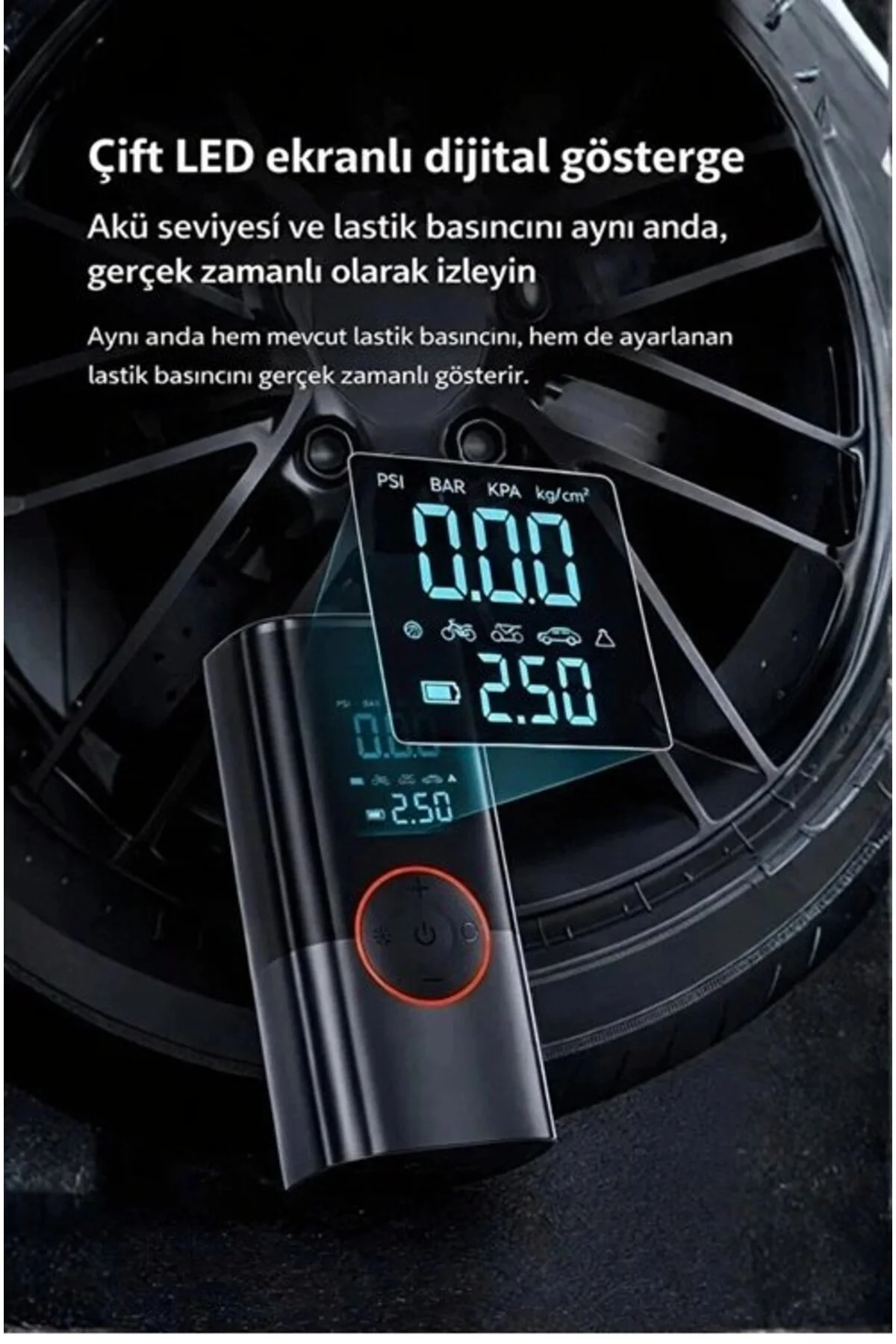 St-9650 Şarjlı 10.000 Mah Taşınabilir Araç Ha Kompresörü Akü Takv