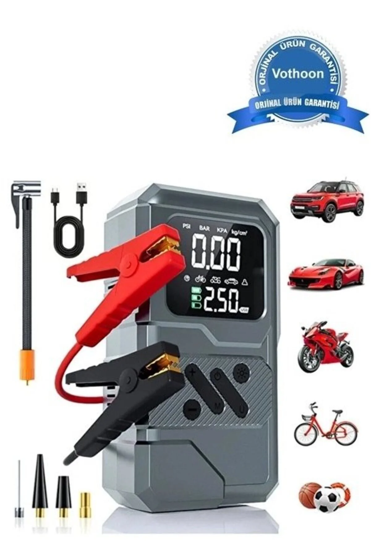 St-9654 Şarjlı 10.000 Mah Taşınabilir Araç Ha Kompresörü Akü Takv