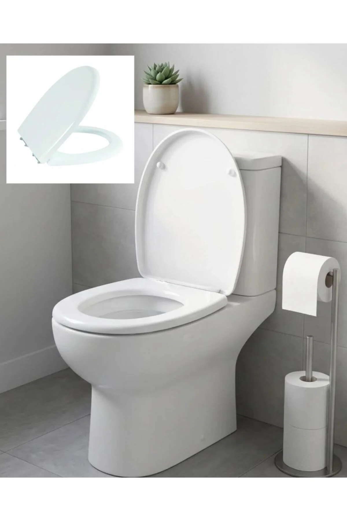 Standart Klozet Kapağı Kolay Montaj Dayanıklı Plastik Universal U
