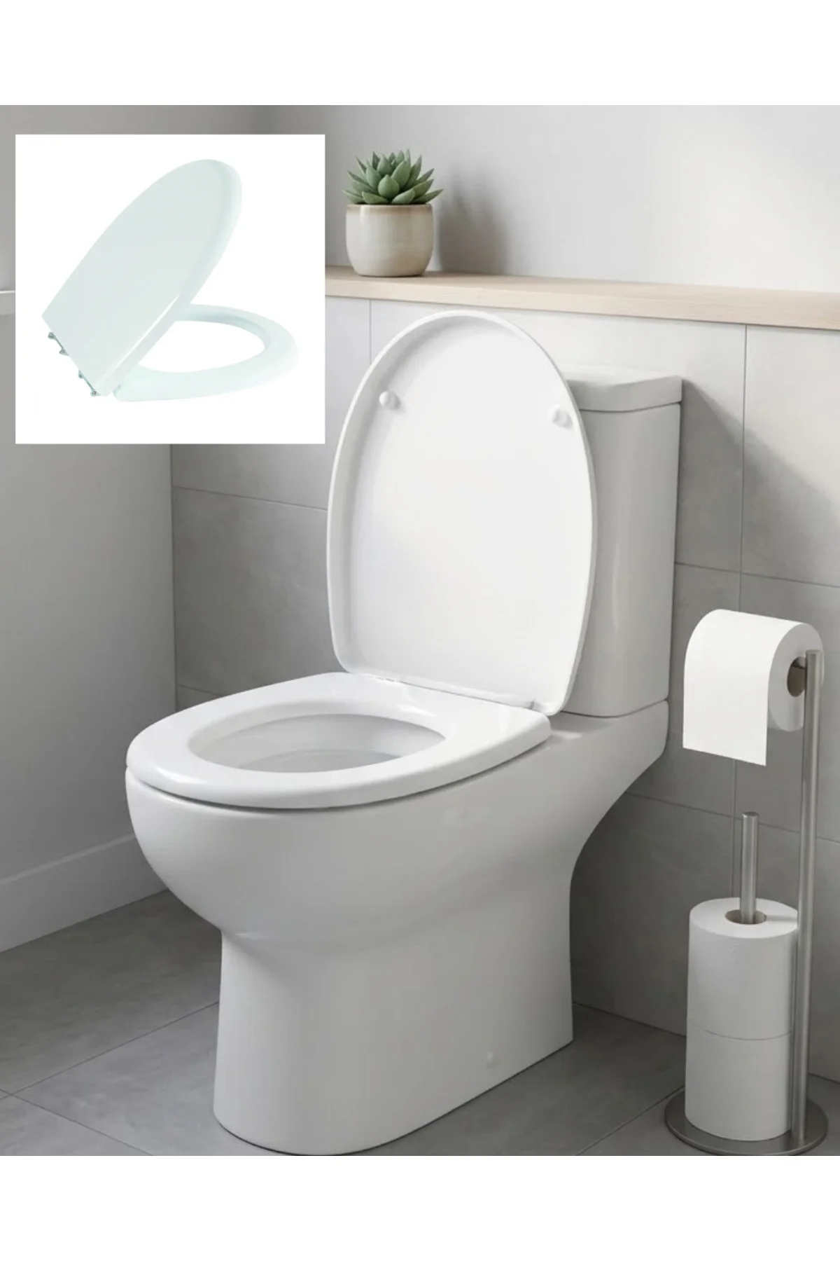 Standart Klozet Kapağı Kolay Montaj Dayanıklı Plastik Universal U