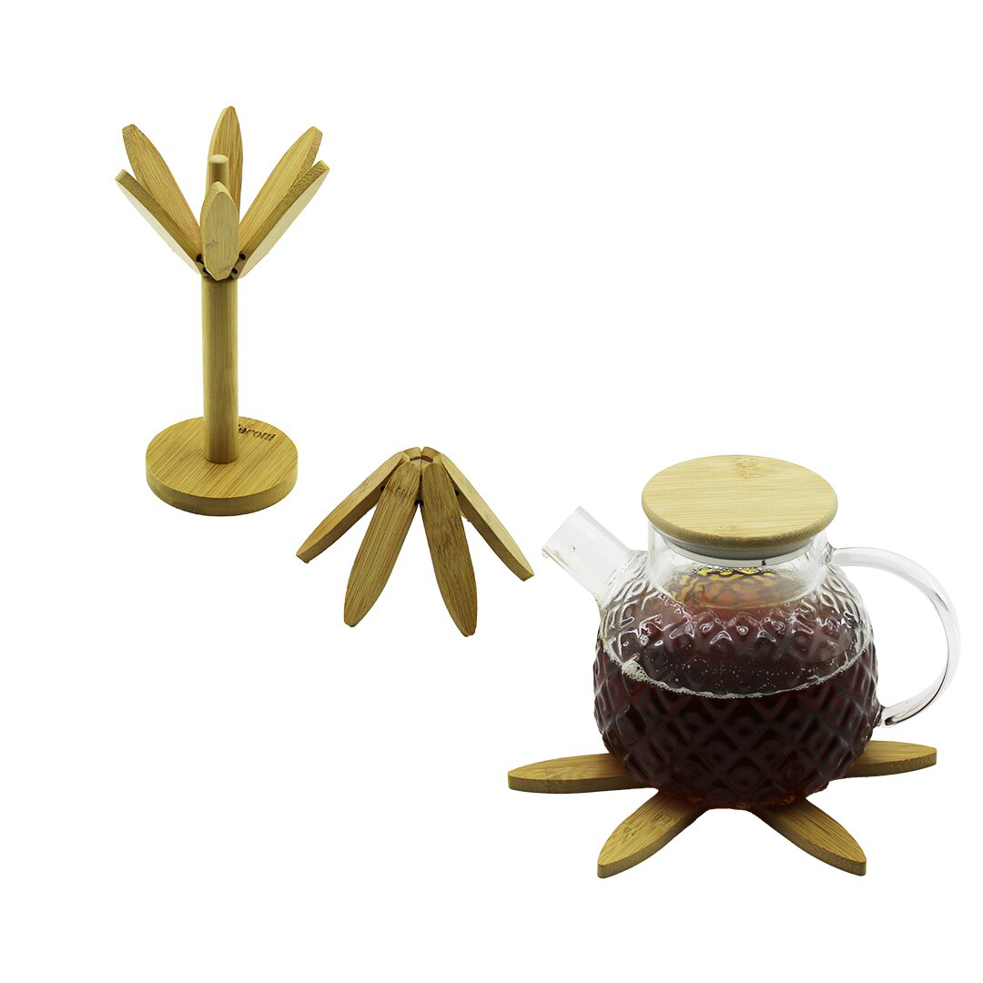 STANDLI AĞAÇ MODEL 2PCS AHŞAP BAMBU KATLANIR NİHALE 6-YAPRAKLI Çİ