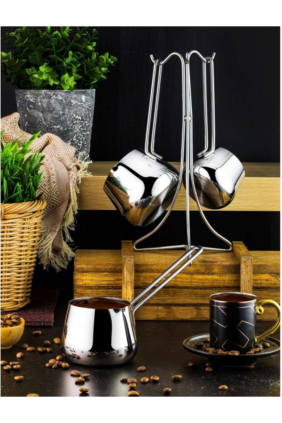 Doca Standli Çelik Cezve Seti