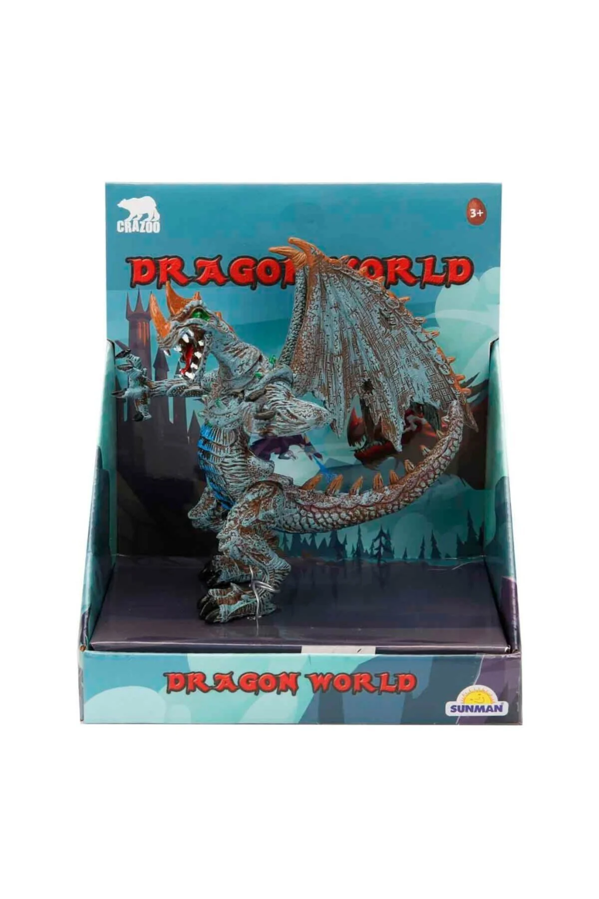 Standlı Ejderha Figürü 13 cm - Mavi (Lisinya)