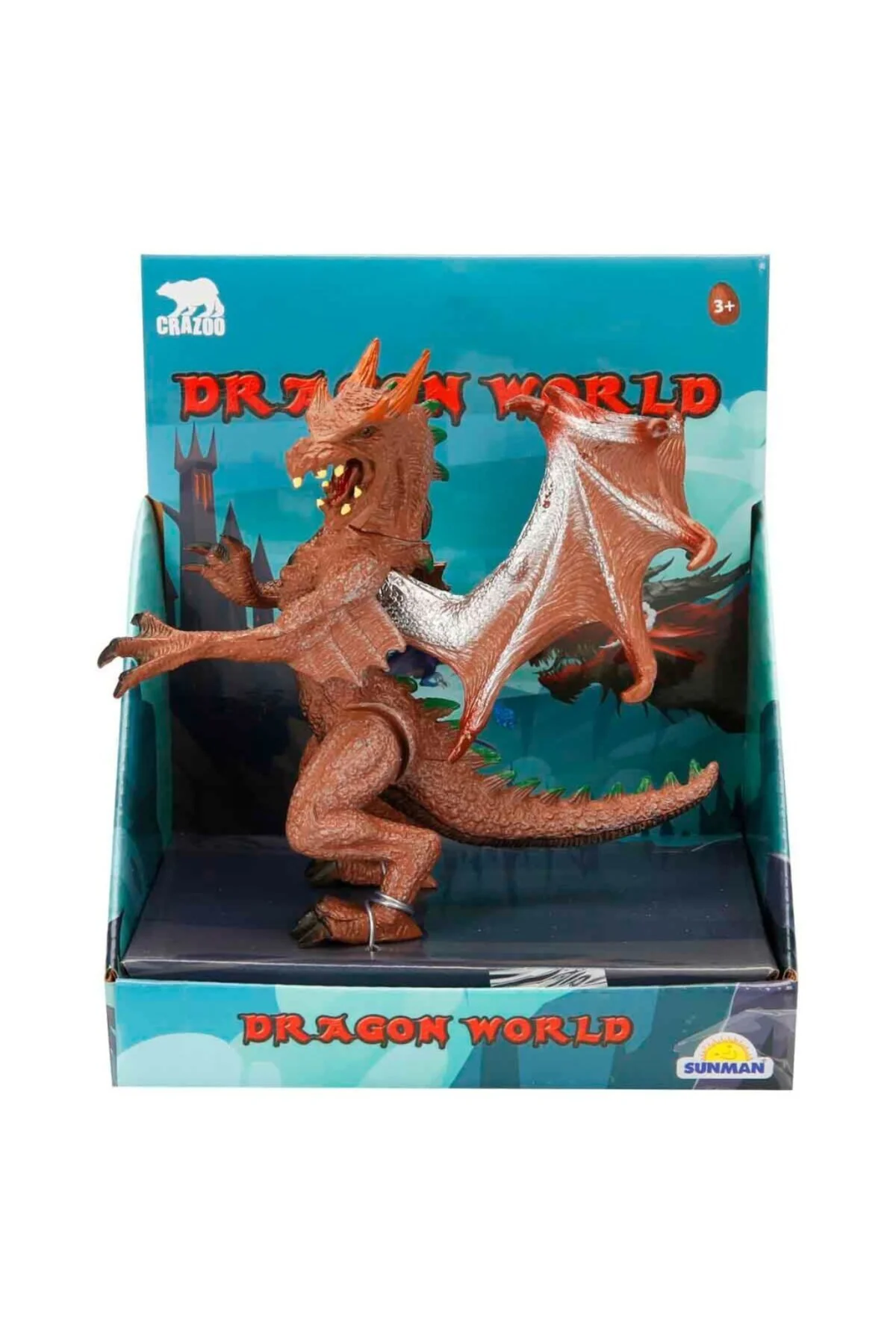 Standlı Ejderha Figürü 13 cm - Kahverengi (Lisinya)