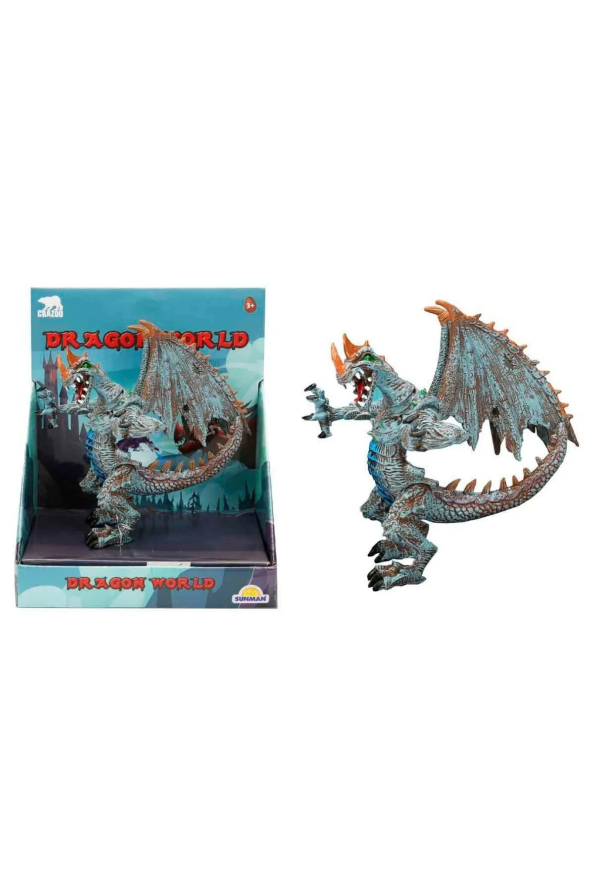 Standlı Ejderha Figürü 13 cm - Mavi (Lisinya)