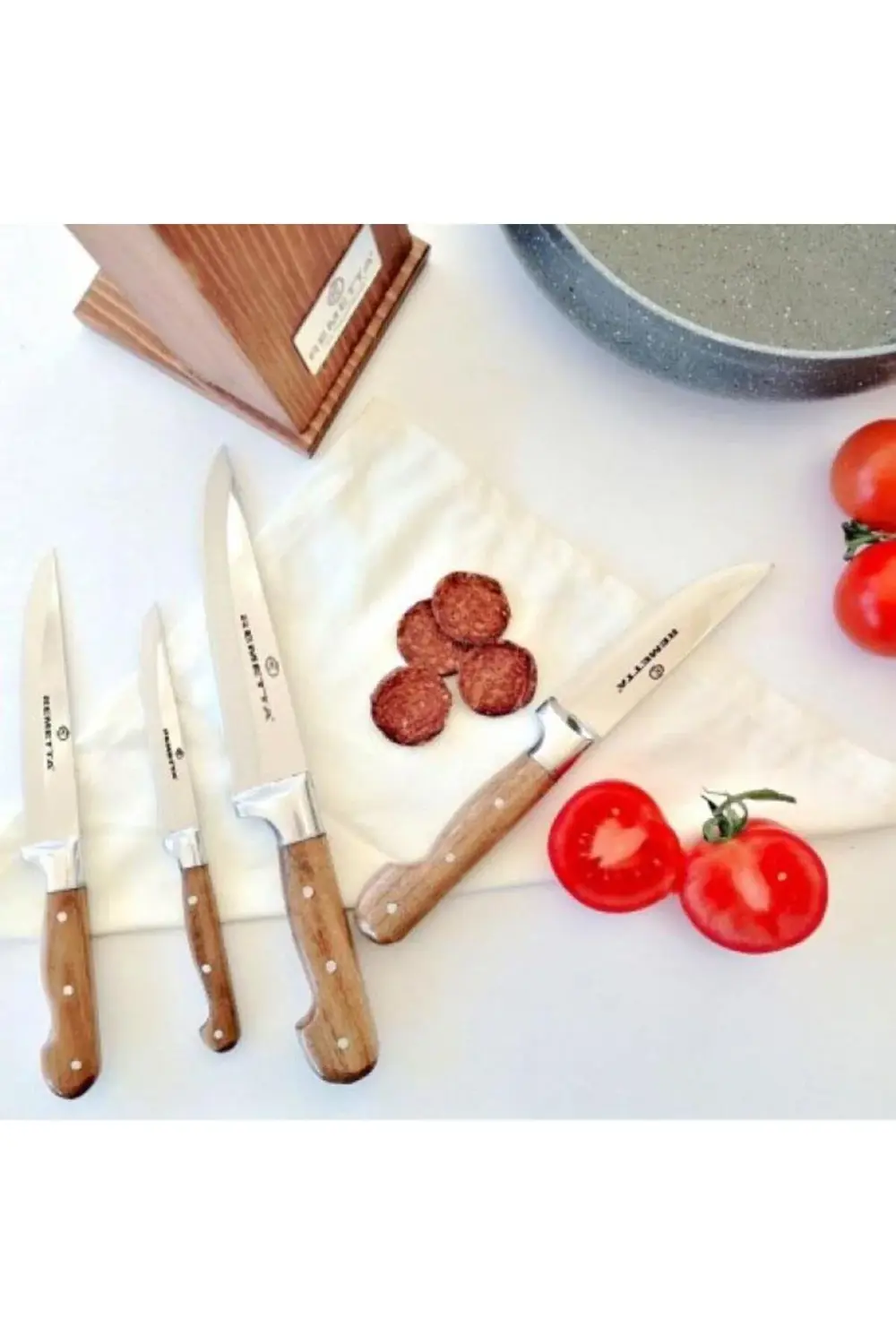 Standtlı 5 Parça 1. Kalite Paslanmaz Çelik Bıçak Seti