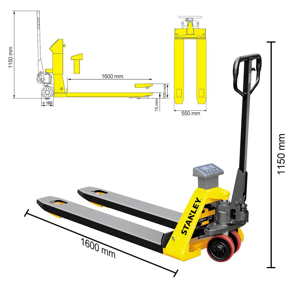 Stanley CPT20SCA 2 Ton Terazili Profesyonel Transpalet Stanley CPT20SCA 2 Ton Terazili Profesyonel Transpalet