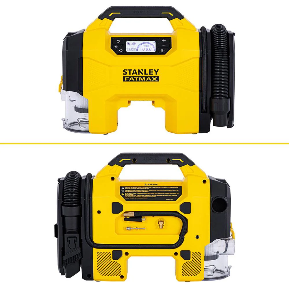 STANLEY SXVI02001A 12V/18V 2Ah Li-ion Şarjlı 160 PSI Dijital Göstergeli Lastik&Yatak Şişirme Pompası+Araç Süpürgesi STANLEY SXVI02001A 12V/18V 2Ah Li-ion Şarjlı 160 PSI Dijital Göstergeli Lastik&Yatak Şişirme Pompası+Araç Süpürgesi