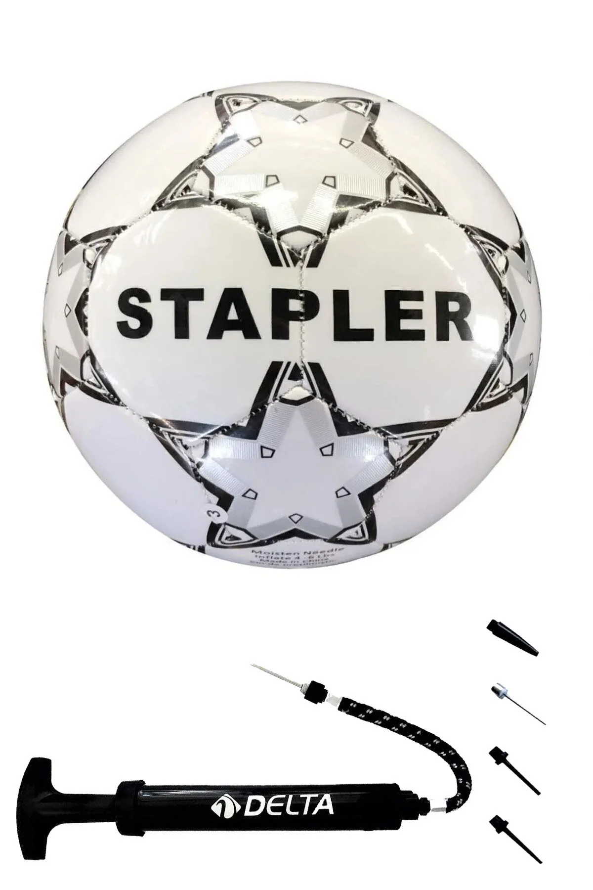 Stapler 5 Numara Futbol Topu ve Şişirme Pompası – Dayanıklı Kauçu