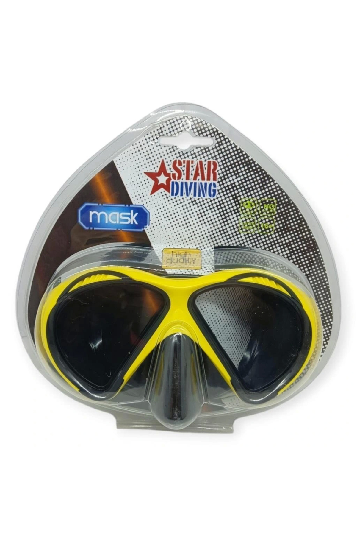 Star Diving Temper Camlı Dalış Maskesi Yetişkin - 51706-sarı