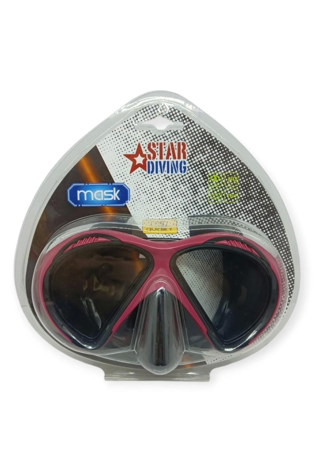 Angoravi Star Diving Temper Camlı Dalış Maskesi Yetişkin - 51706-Kırmızı