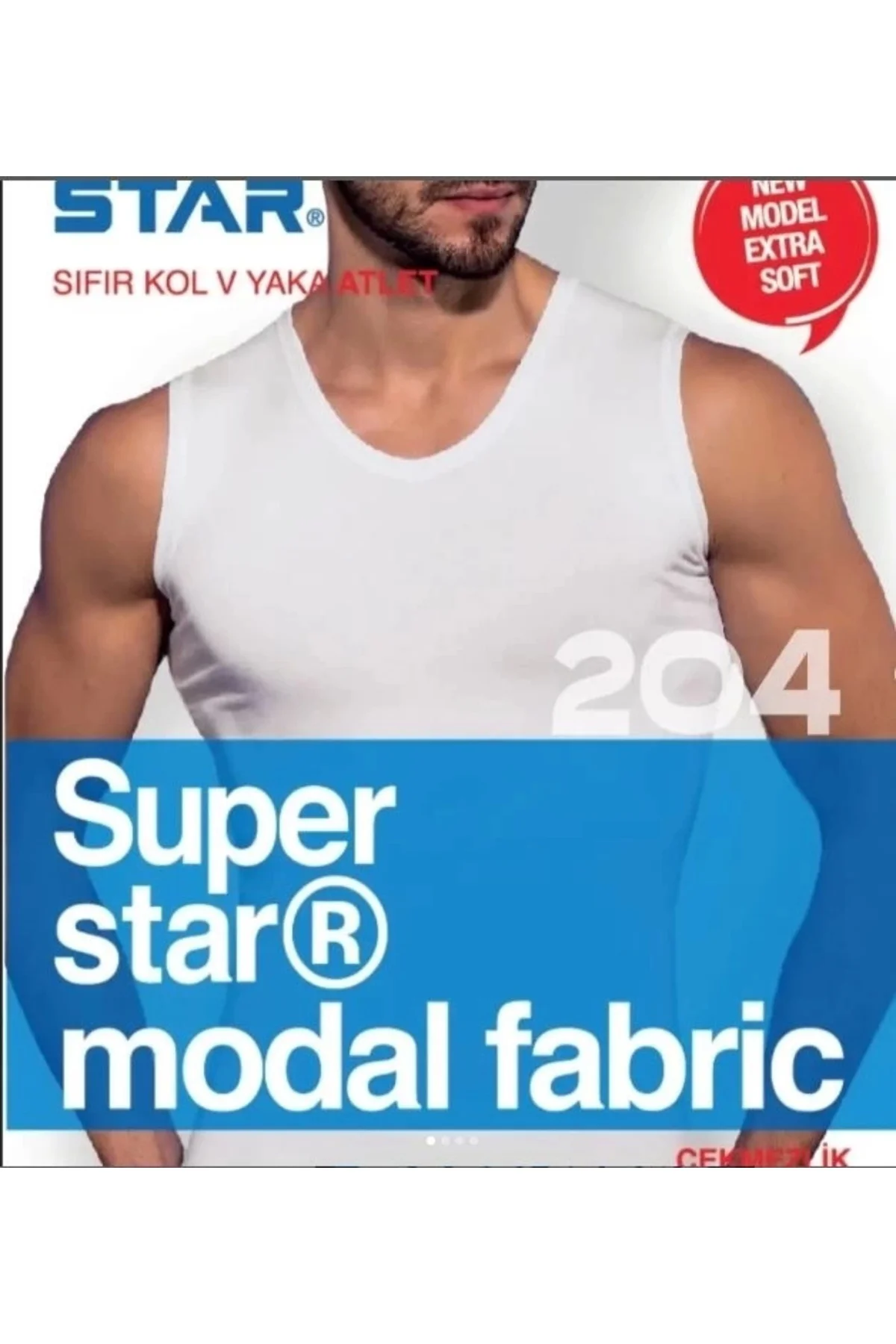Star Modal Sıfır Kol V-Yaka Atlet