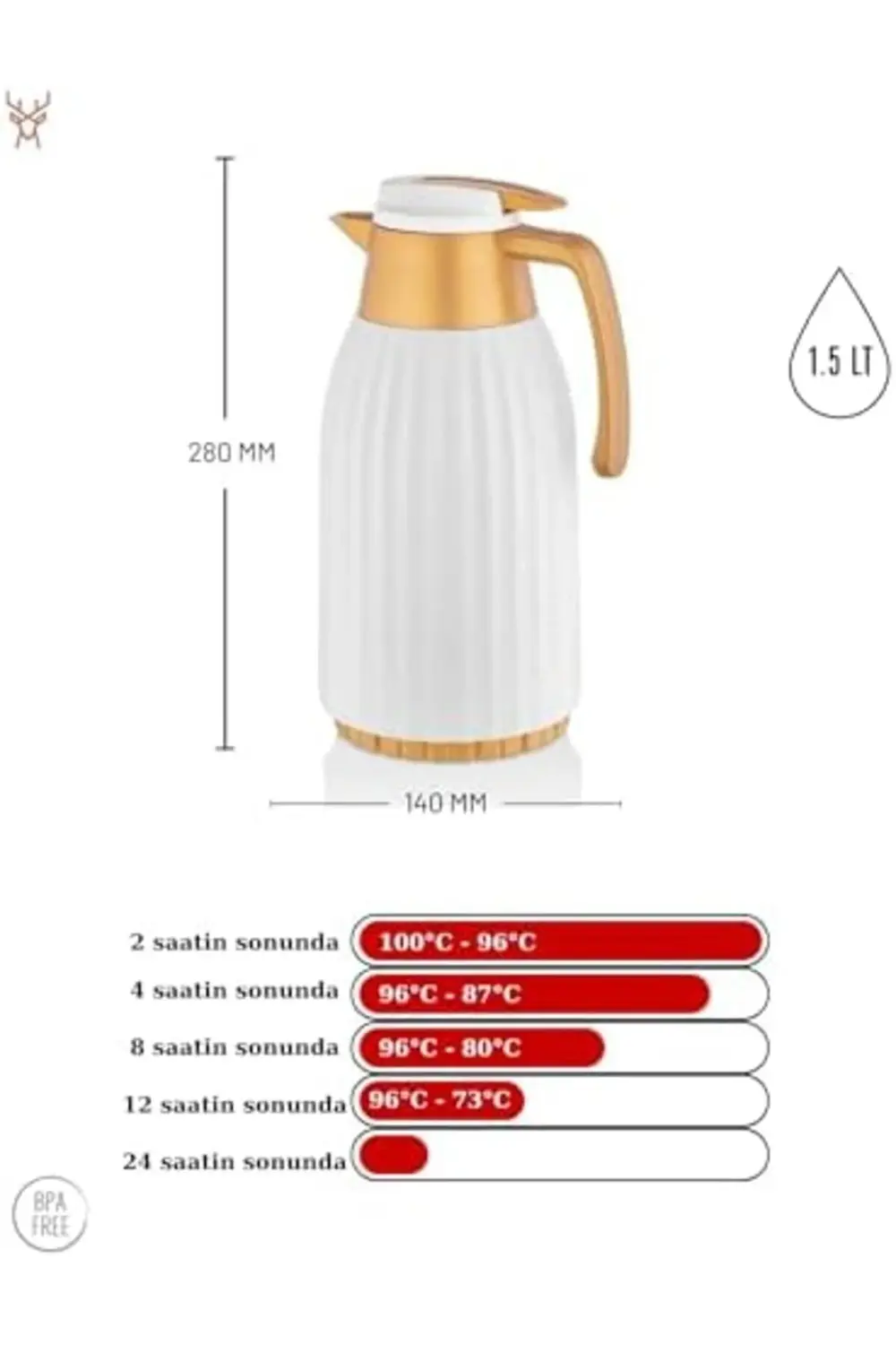Star Termos Kastel Serisi 1.5 Litre Cam Termos 395519