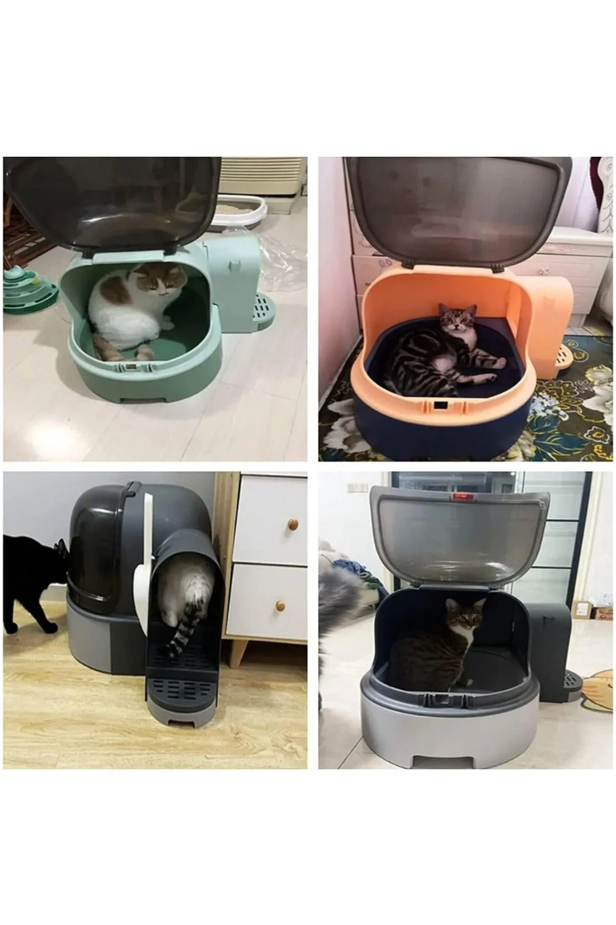 Star Tüneli Çekmeceli Kedi Tuvaleti Kürek Hediyeli Kedi Kum Kabı 