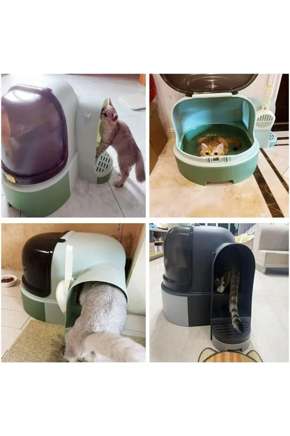 Star Tüneli Çekmeceli Kedi Tuvaleti Kürek Hediyeli Kedi Kum Kabı 