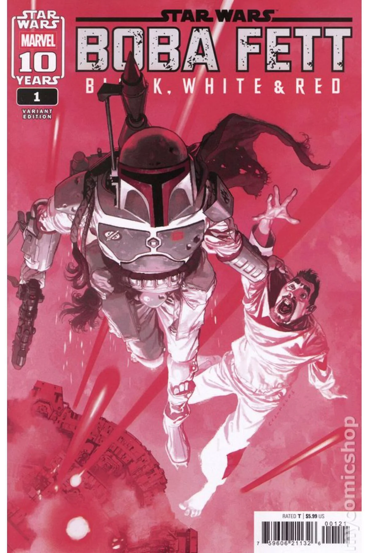Star Wars Boba Fett Black White and Red #1A (ingilizce)