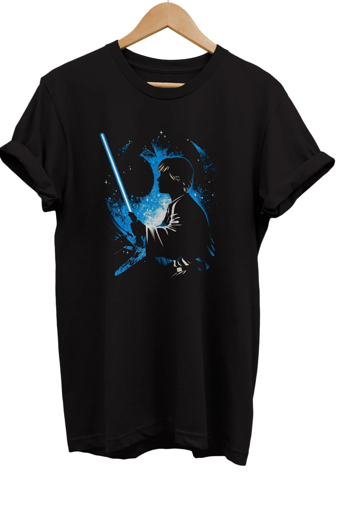 Star Wars Luke Skywalker Baskılı %100 Pamuk Basic T-shirt Normal 