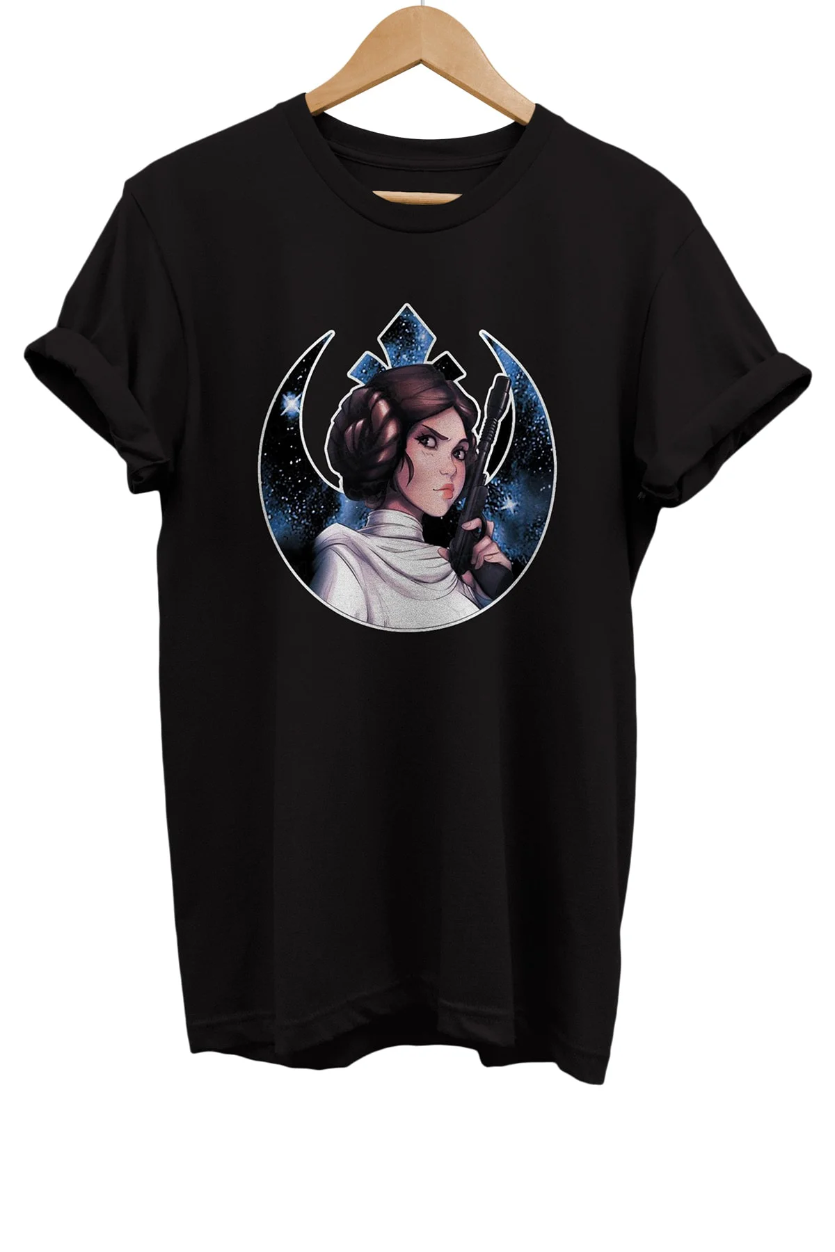 Star Wars Prenses Leia Baskılı %100 Pamuk Basic T-shirt Normal Be