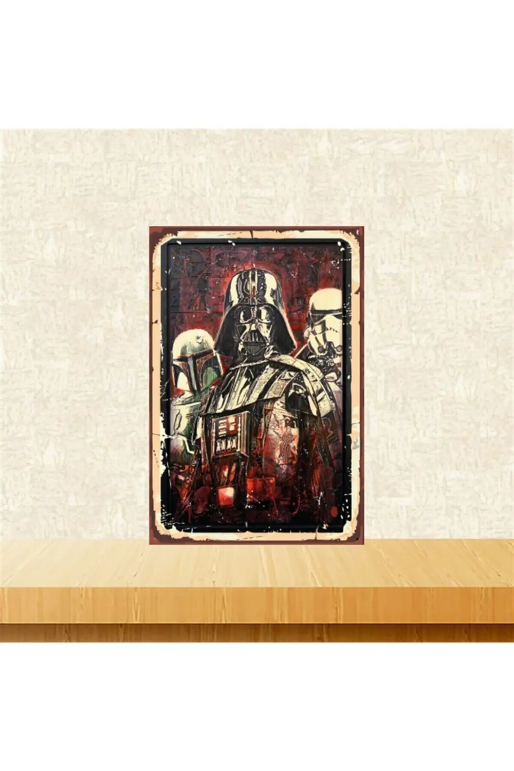 Star Wars Tasarımlı 20-30 cm Retro Ahşap Tablo Tkfx5838