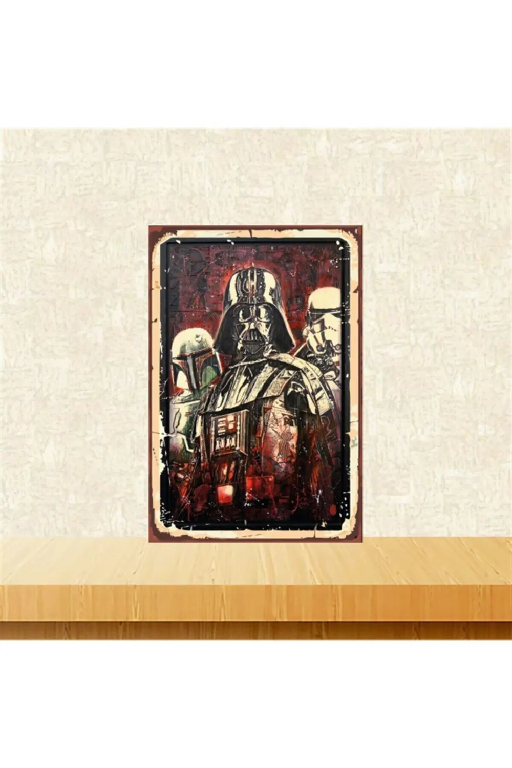 Star Wars Tasarımlı 20-30 cm Retro Ahşap Tablo Tkfx5838