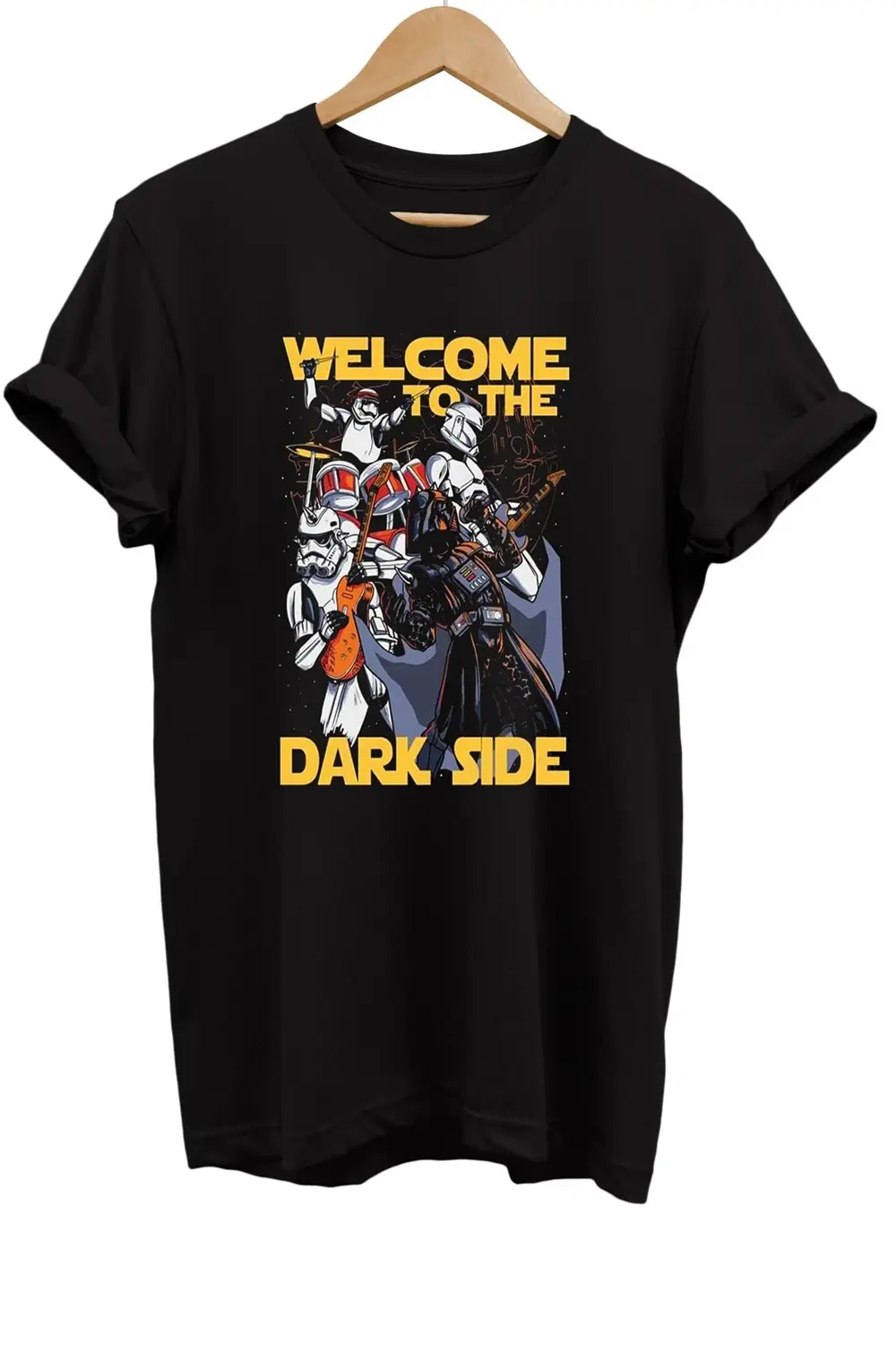 Star Wars Welcome To The Dark Side Baskılı %100 Pamuk Oversize T-