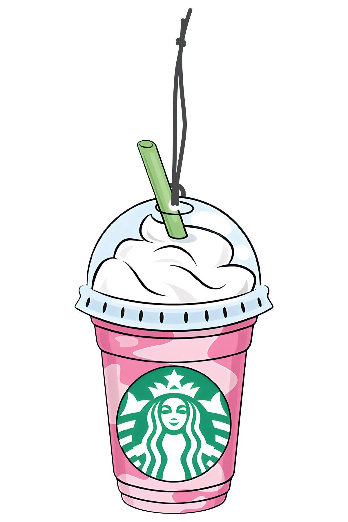 Starbuck Kremalı İçecek Tasarımlı Dekoratif Oto Kokusu ve Oto Aks