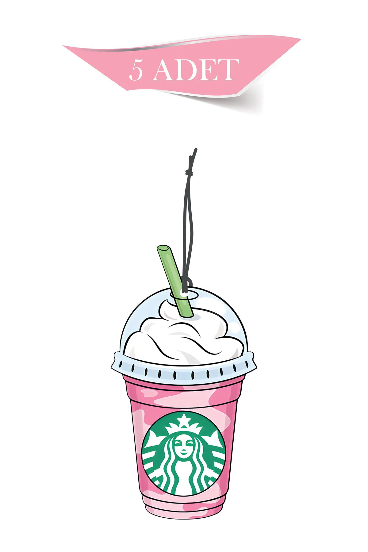 Starbucks Kremalı 5'li Dekoratif Oto Kokusu ve Oto Aksesuarı