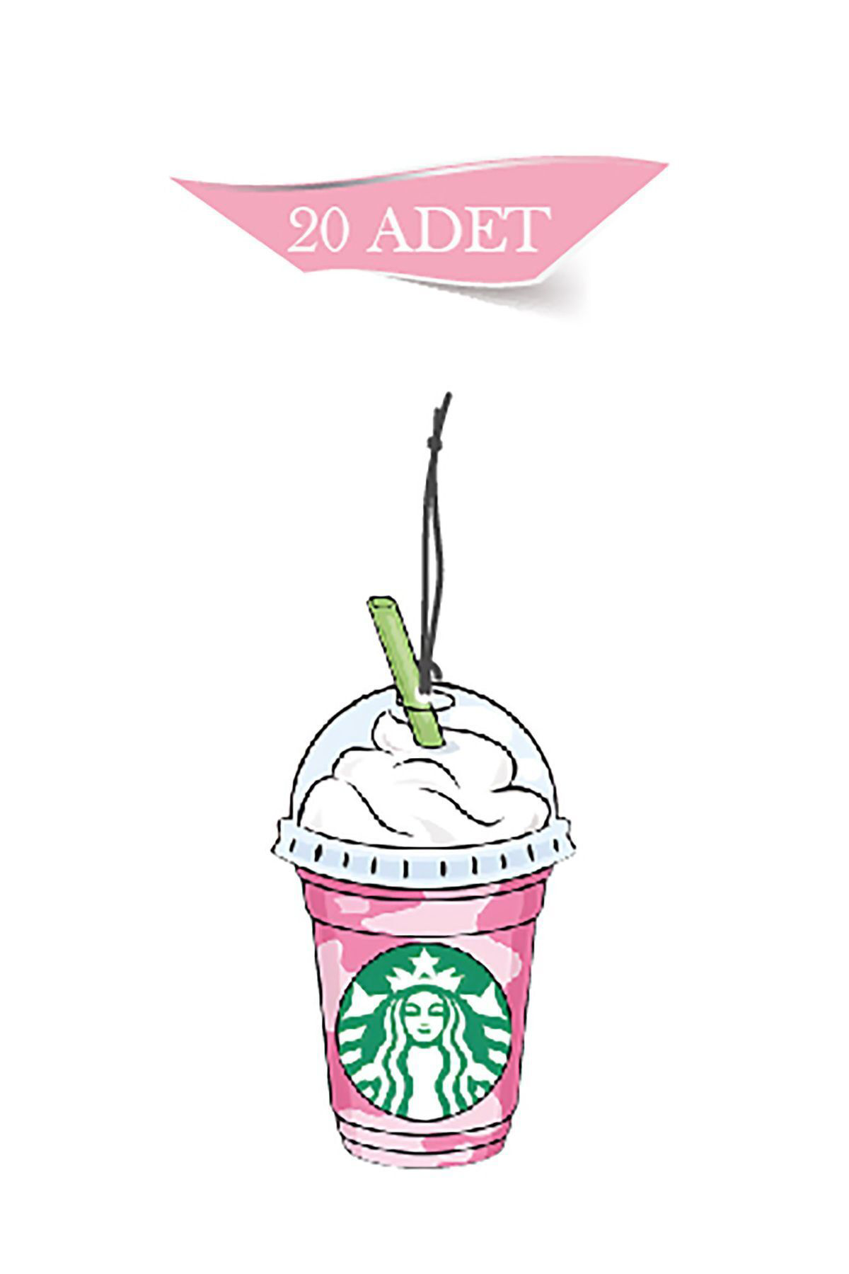 Bymeyla Starbucks Milkshake Tasarimli 20'Li Dekoratif Oto Kokusu Ve Oto A