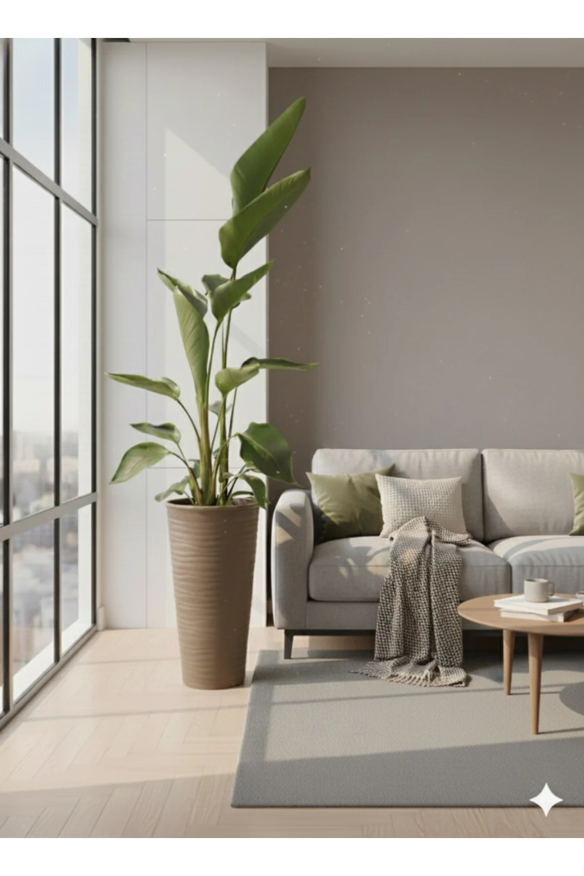Starliçe 3 Köklü Dekoratif Saksıda Saksı Dahil 180-200 cm