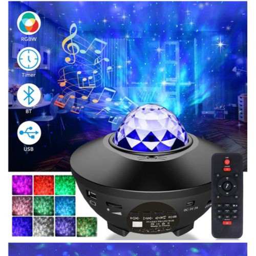 Starry Projektör Bluetooth Hoparlör+Sese Duyarlı Disko Topu+ USB 
