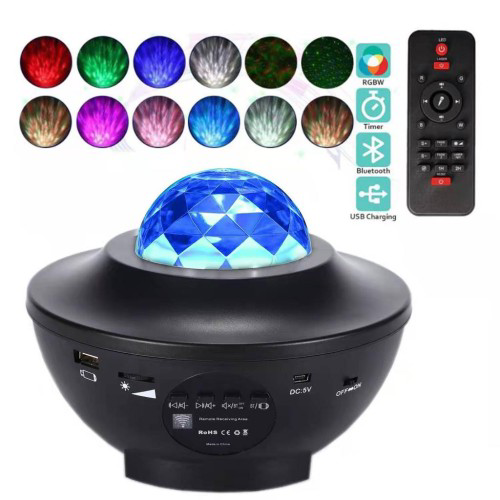 Starry Projektör Bluetooth Hoparlör+Sese Duyarlı Disko Topu+ USB 