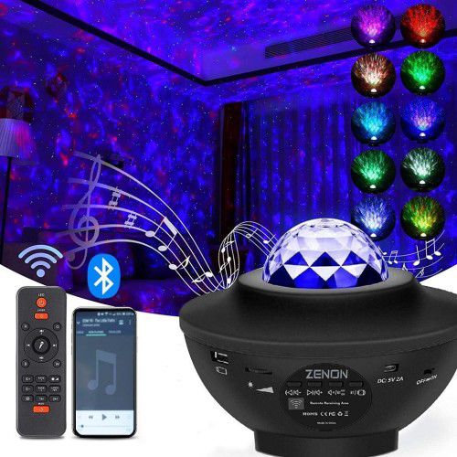 Starry Projektör Bluetooth Hoparlör+Sese Duyarlı Disko Topu+ USB 