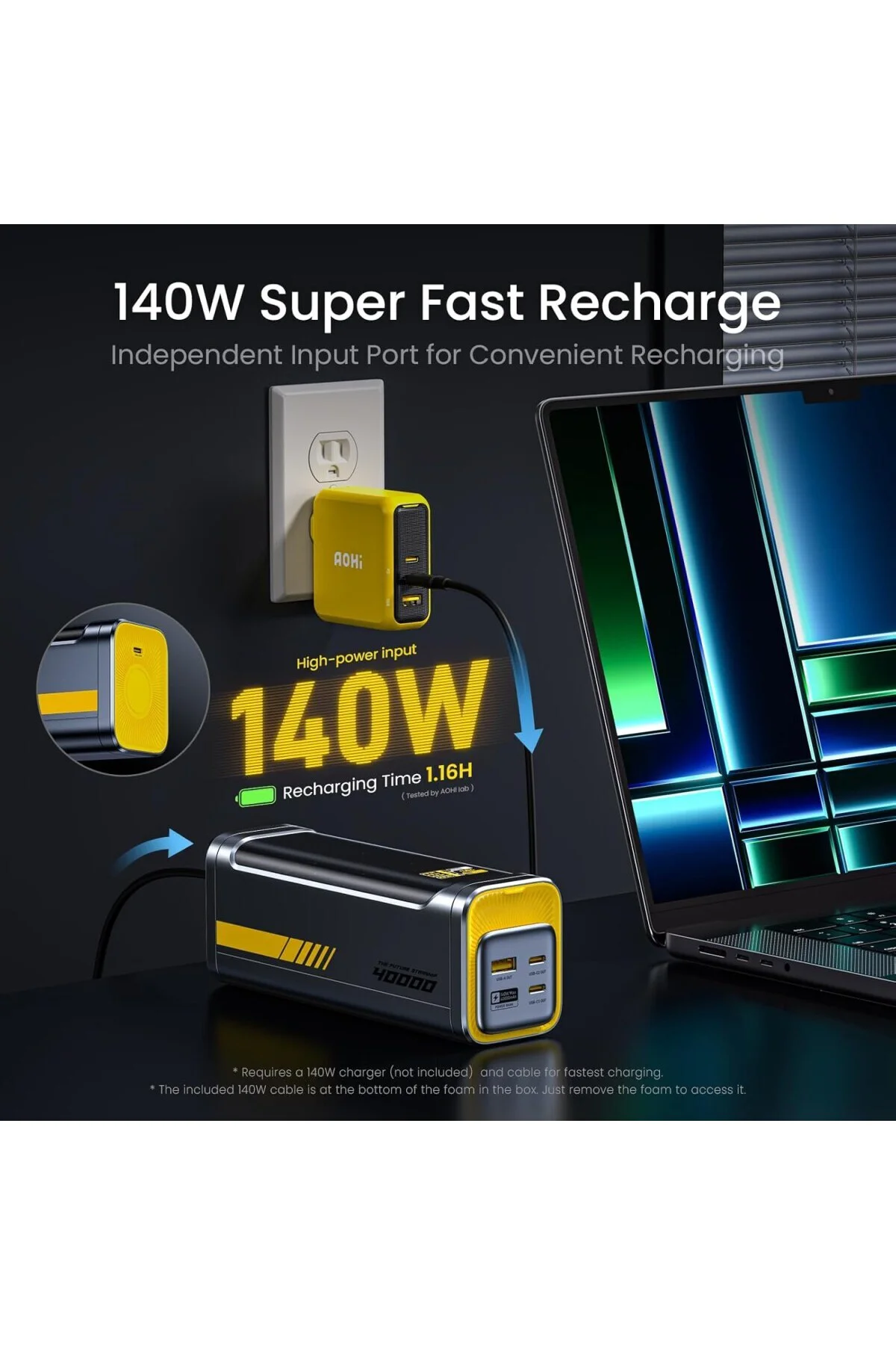 Starship 40.000 mAh 140W PD3.1 Powerbank, Akıllı Dijital Gösterge