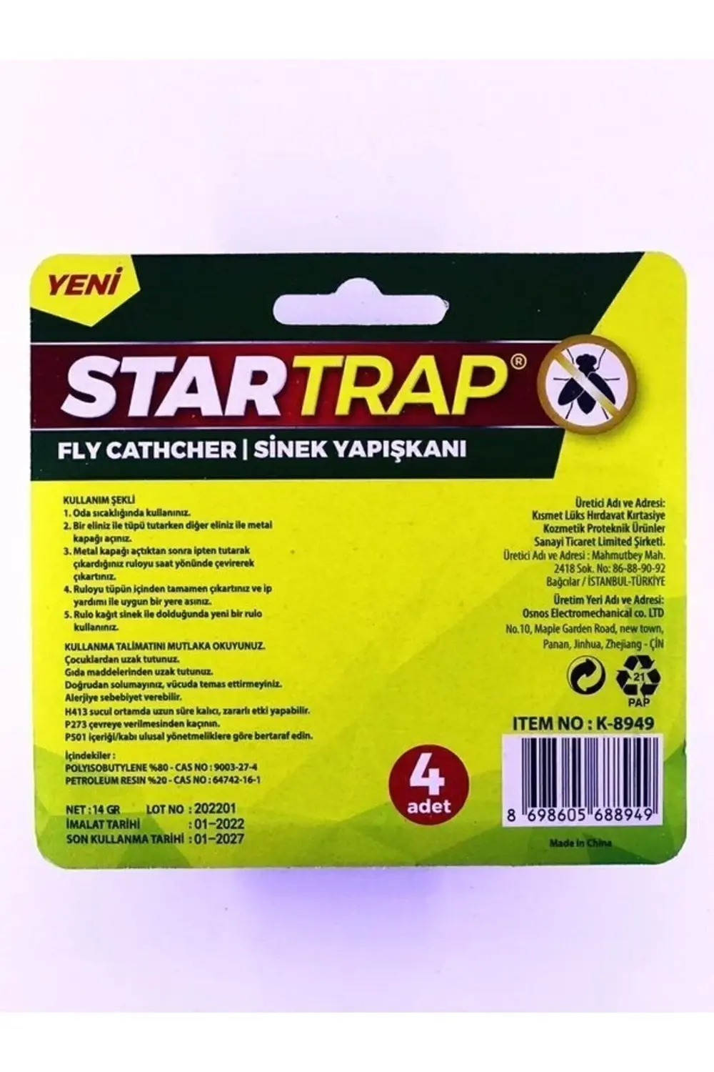 Startrap 24 Adet Sinek Bandı Sinek Yapışkanı Kartuş Fly Cathcher