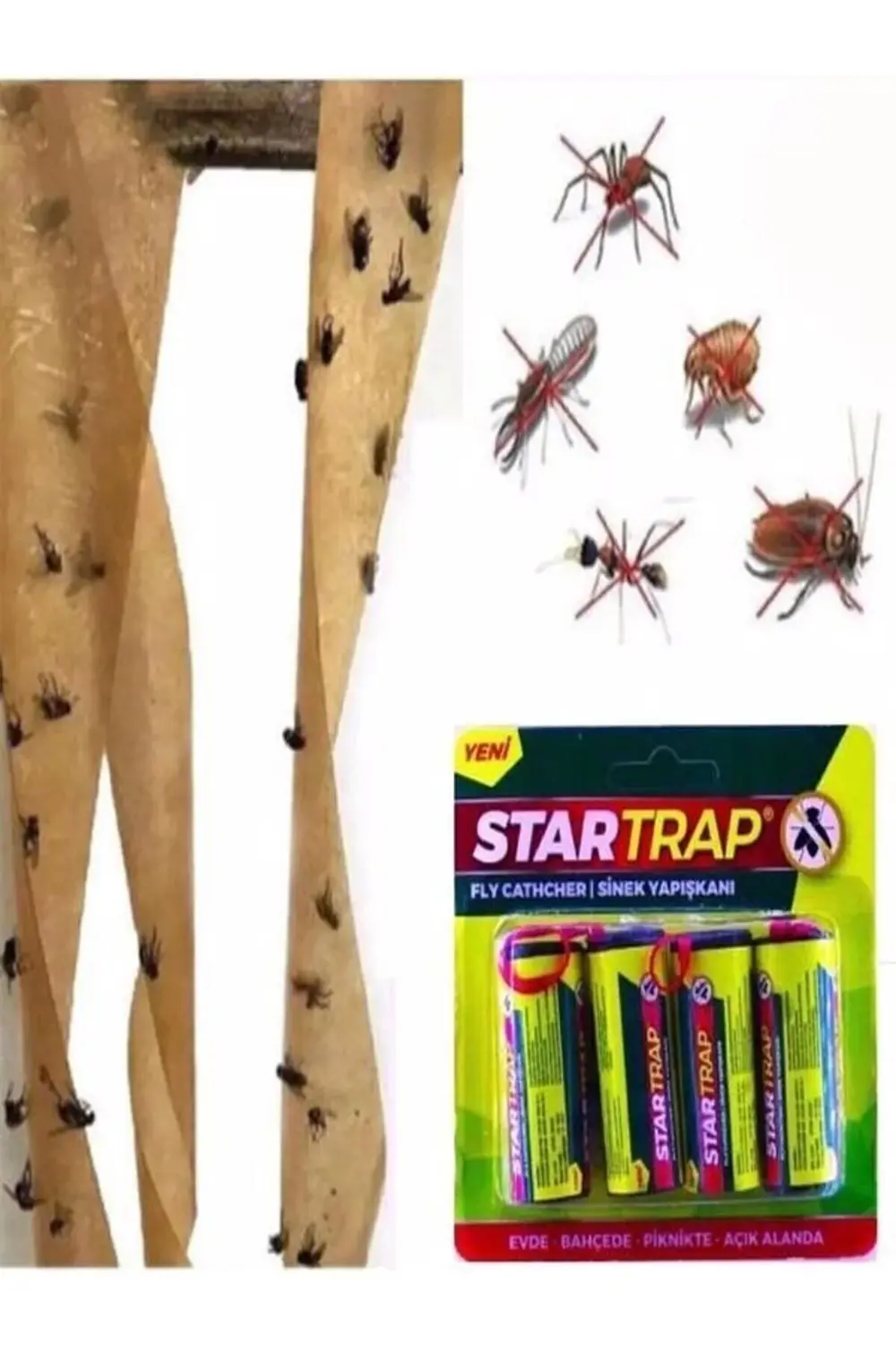 Startrap 24 Adet Sinek Bandı Sinek Yapışkanı Kartuş Fly Cathcher