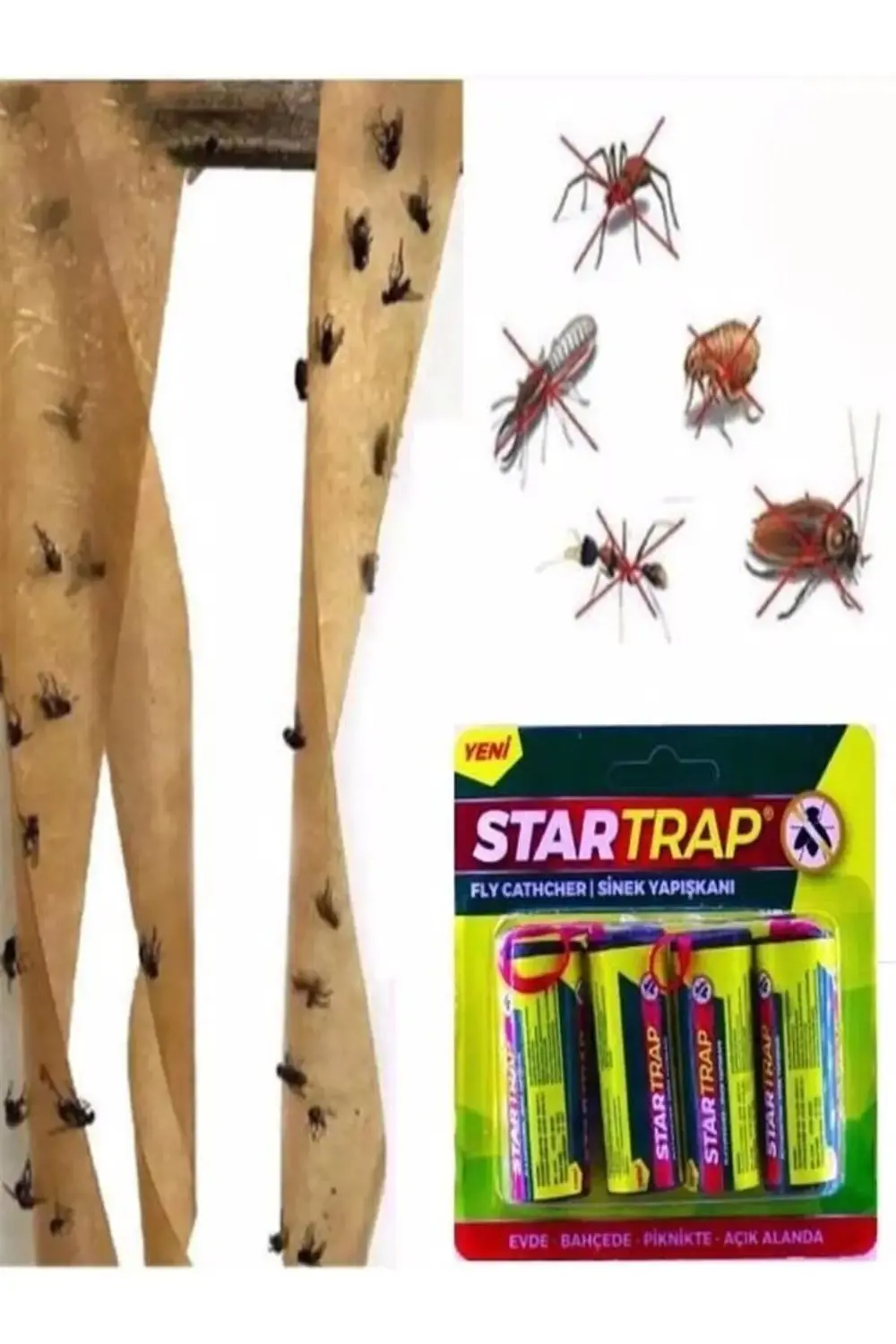 Startrap 24 Adet Sinek Bandı Sinek Yapışkanı Kartuş Fly Cathcher