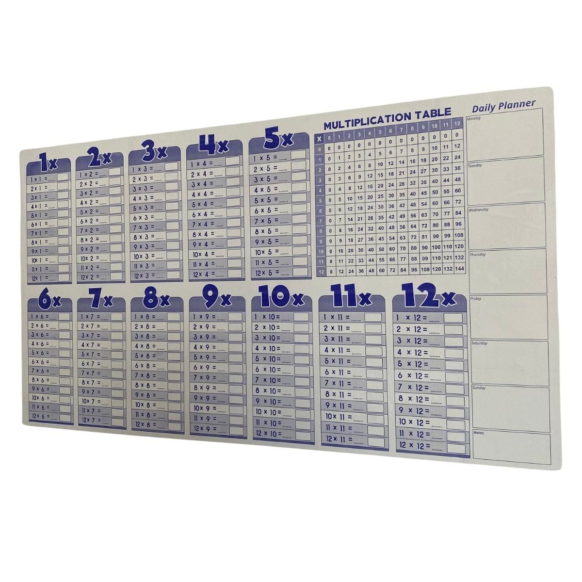 Statik Akıllı Kağıt Ingilizce Çarpım Tablosu 100x56 Cm(1 Adet Sil