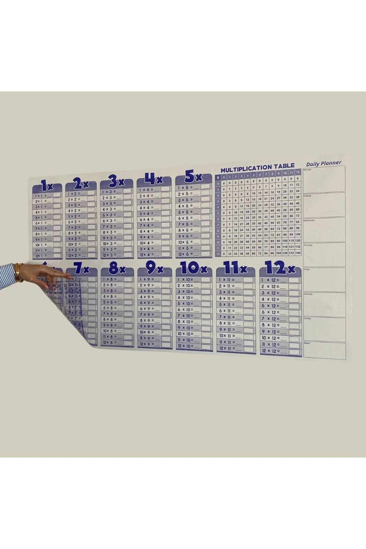 ® Statik Akıllı Kağıt Ingilizce Çarpım Tablosu 100x56 Cm ® Statik Akıllı Kağıt Ingilizce Çarpım Tablosu 100x56 Cm - Görsel 4
