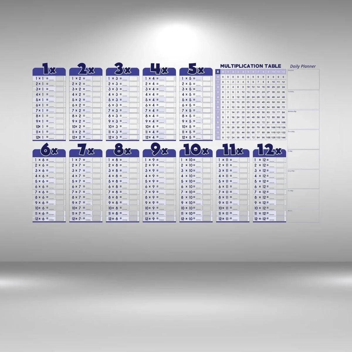 Statik Akıllı Kağıt Ingilizce Çarpım Tablosu 100x56 Cm Statik Akıllı Kağıt Ingilizce Çarpım Tablosu 100x56 Cm