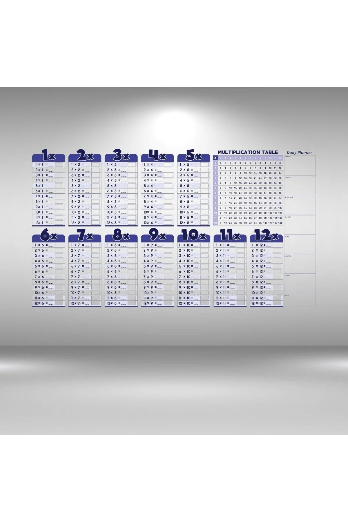 ® Statik Akıllı Kağıt Ingilizce Çarpım Tablosu 100x56 Cm ® Statik Akıllı Kağıt Ingilizce Çarpım Tablosu 100x56 Cm