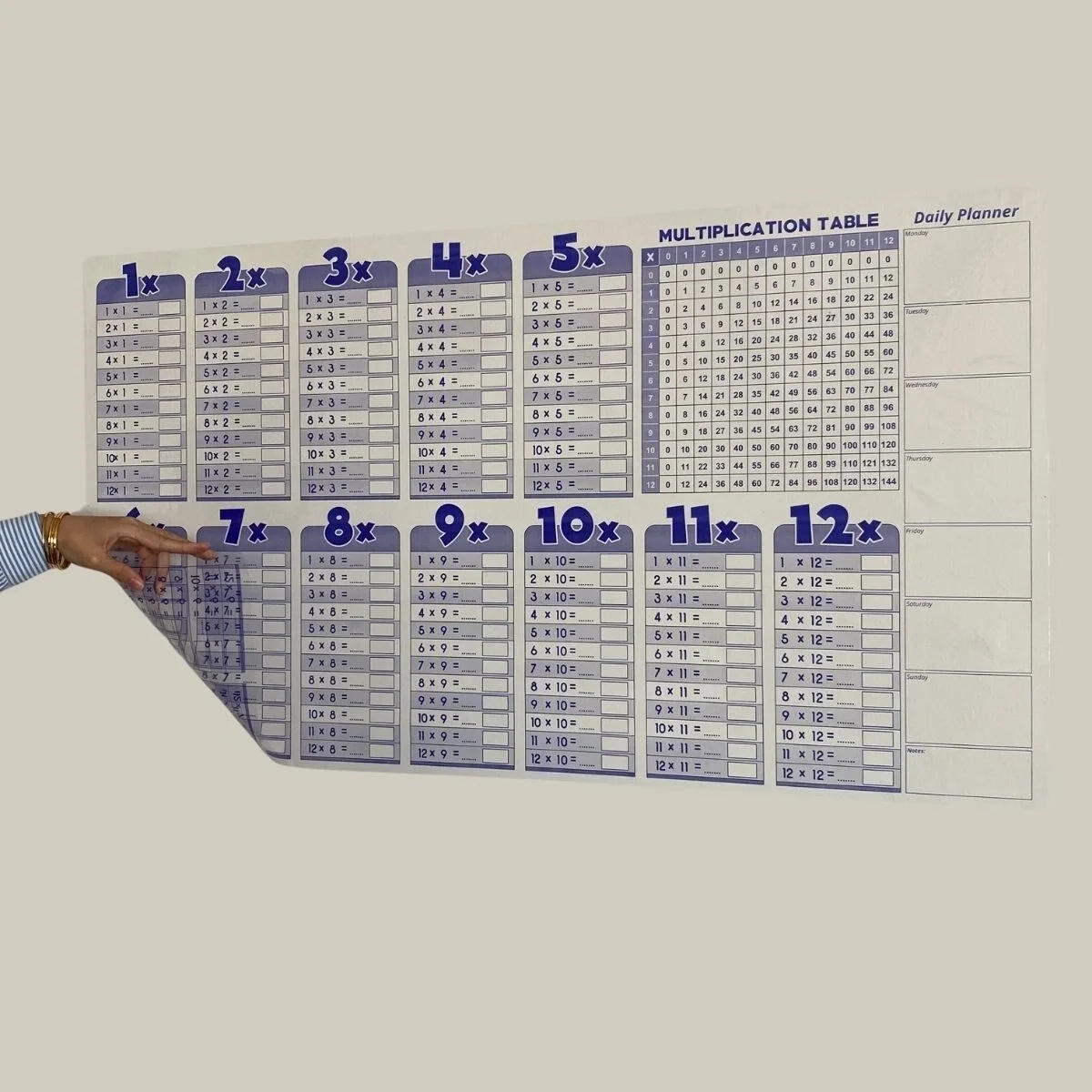 Statik Akıllı Kağıt Ingilizce Çarpım Tablosu 100x56 Cm Fiyatı, Yorumları ve Özellikleri