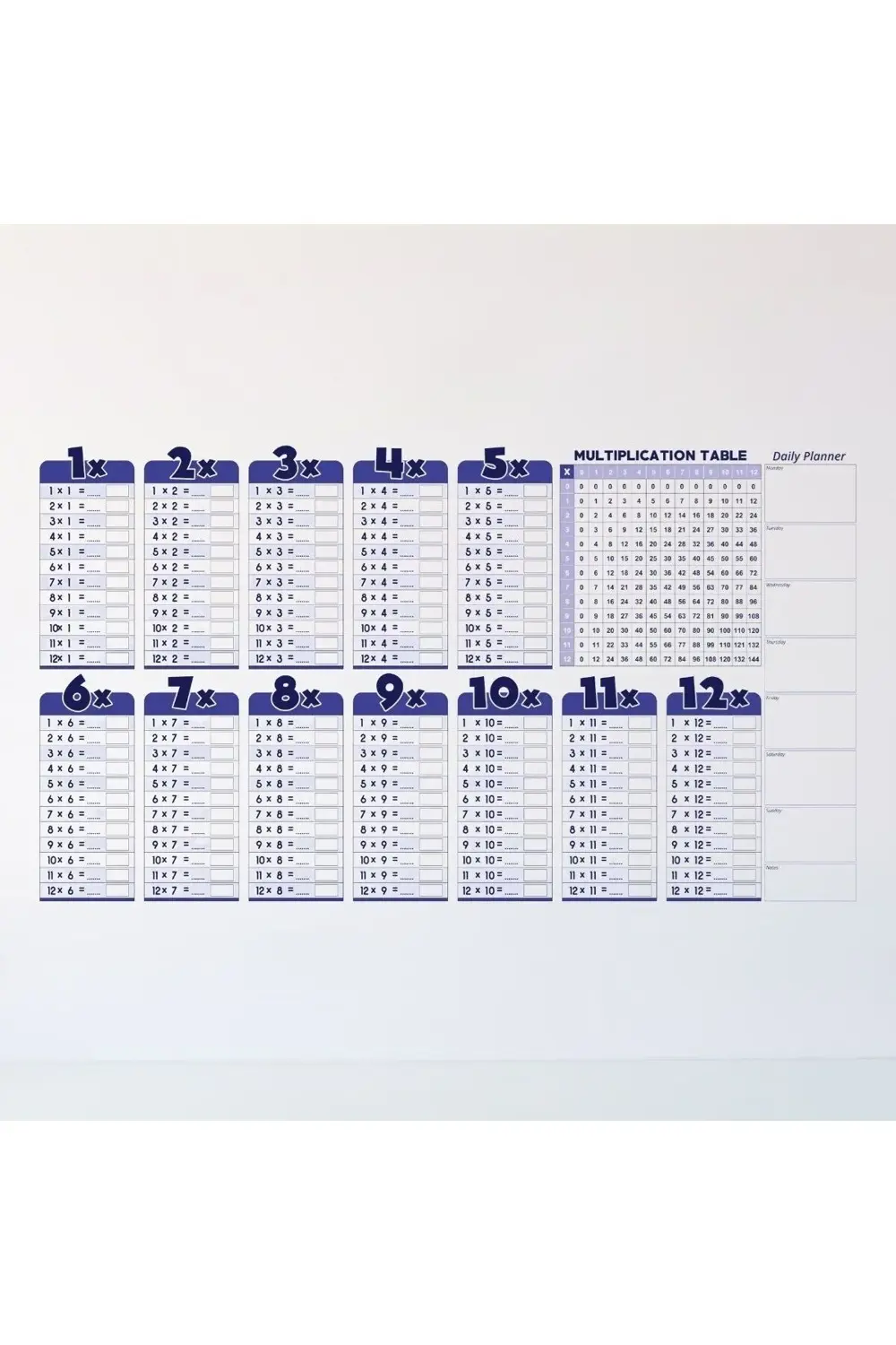 ® Statik Akıllı Kağıt Ingilizce Çarpım Tablosu 100x56 Cm(1 Adet S
