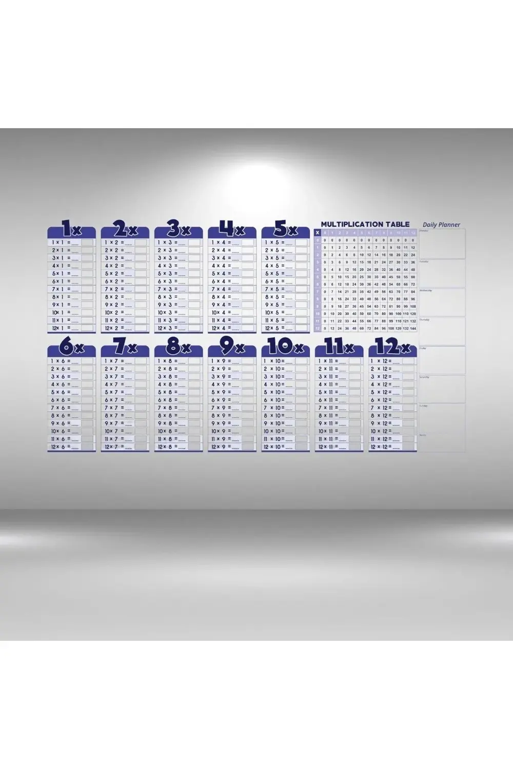 ® Statik Akıllı Kağıt Ingilizce Çarpım Tablosu 100x56 Cm(1 Adet S