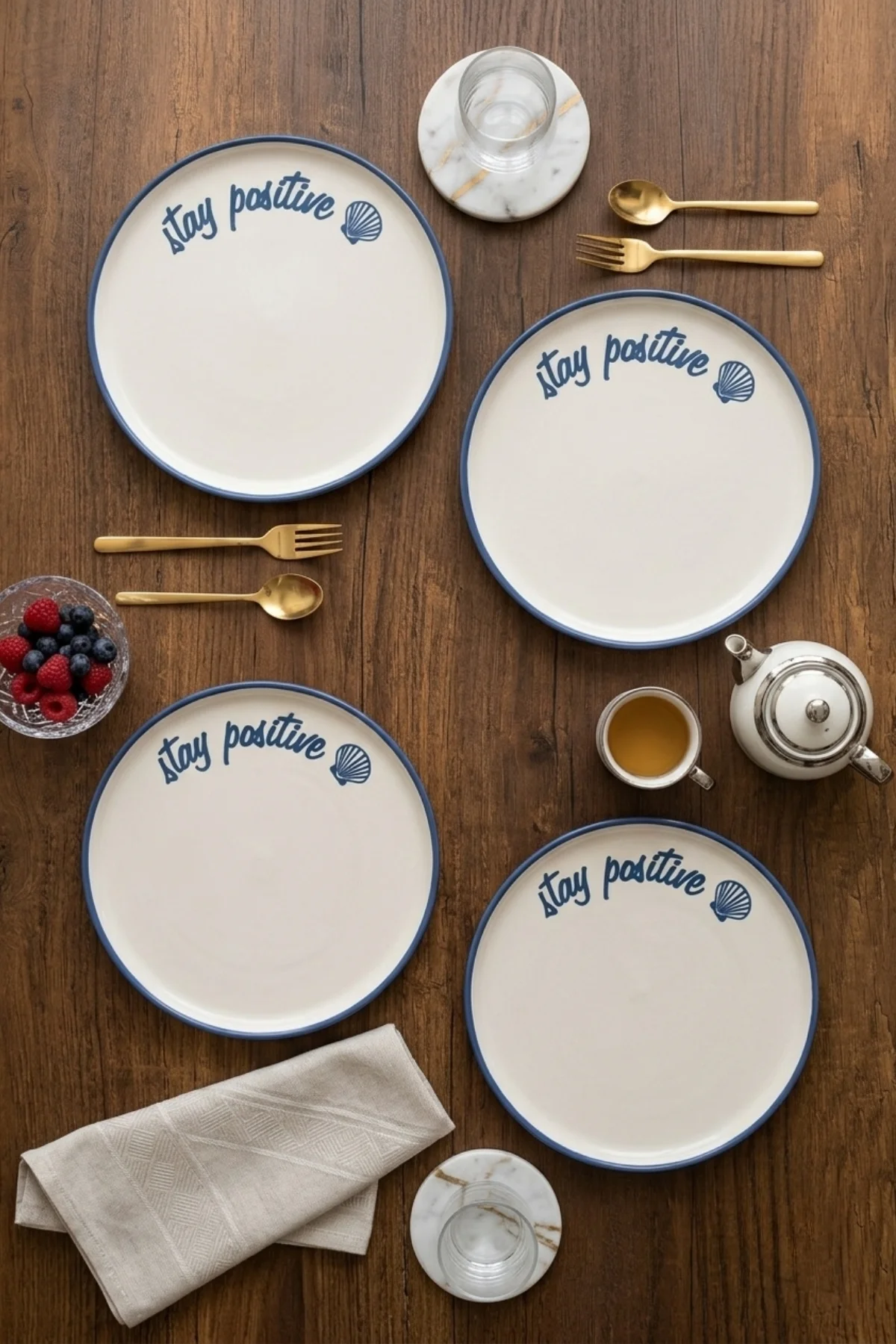 Stay Positive Nordic Pasta Tabağı 22 Cm 4 Adet 22952