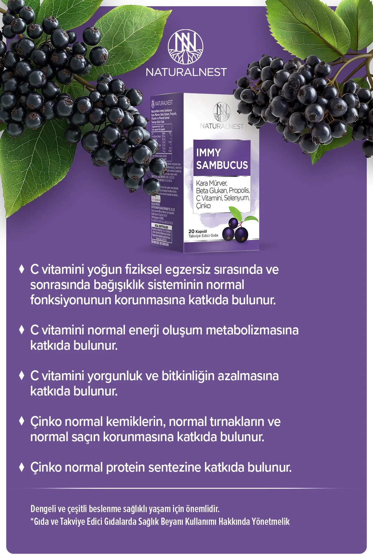 STD Immy Sambucus 20 Kapsül ( TEKLİDİR )