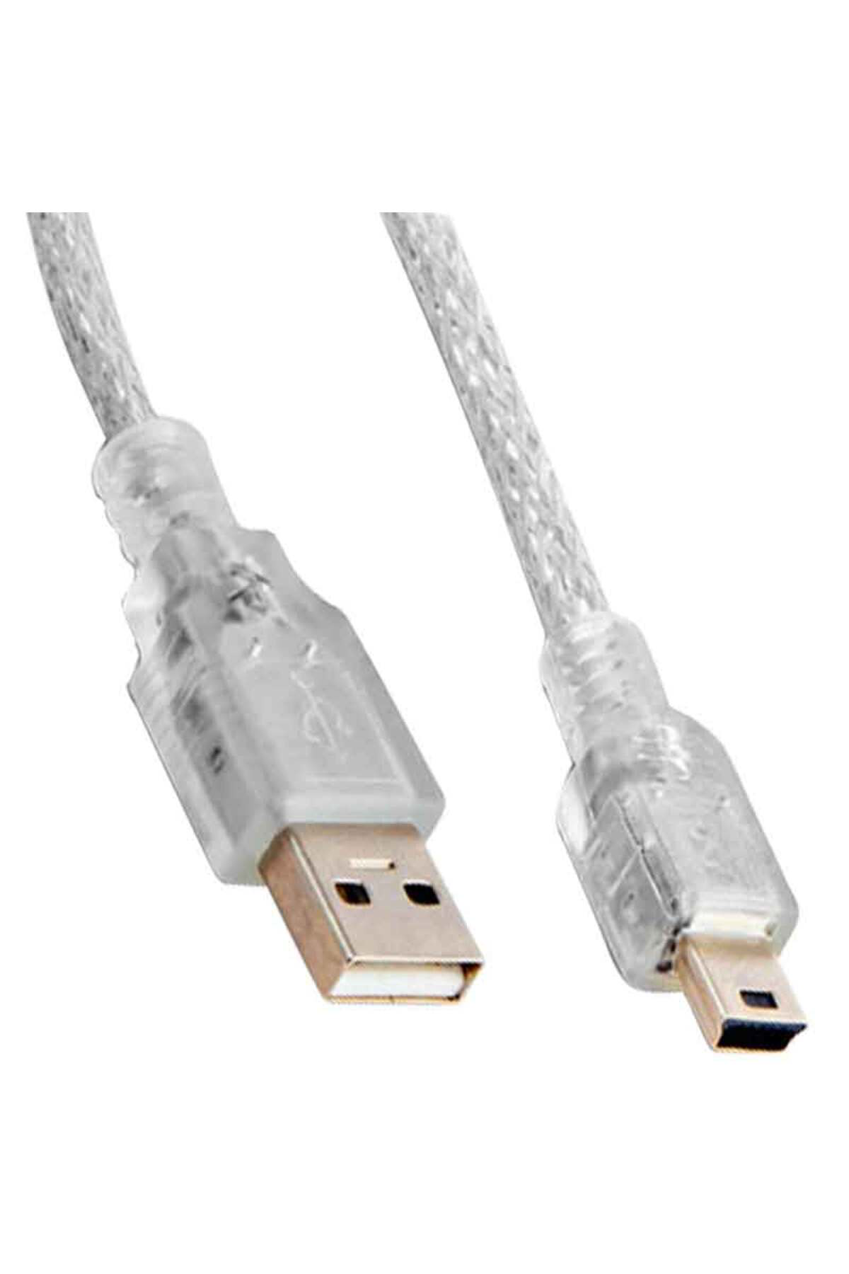 STD S-LINK SL-UK55 USB 2.0 5 METRE ŞEFFAF USB AM MİNİ 5 PİN KABLO
