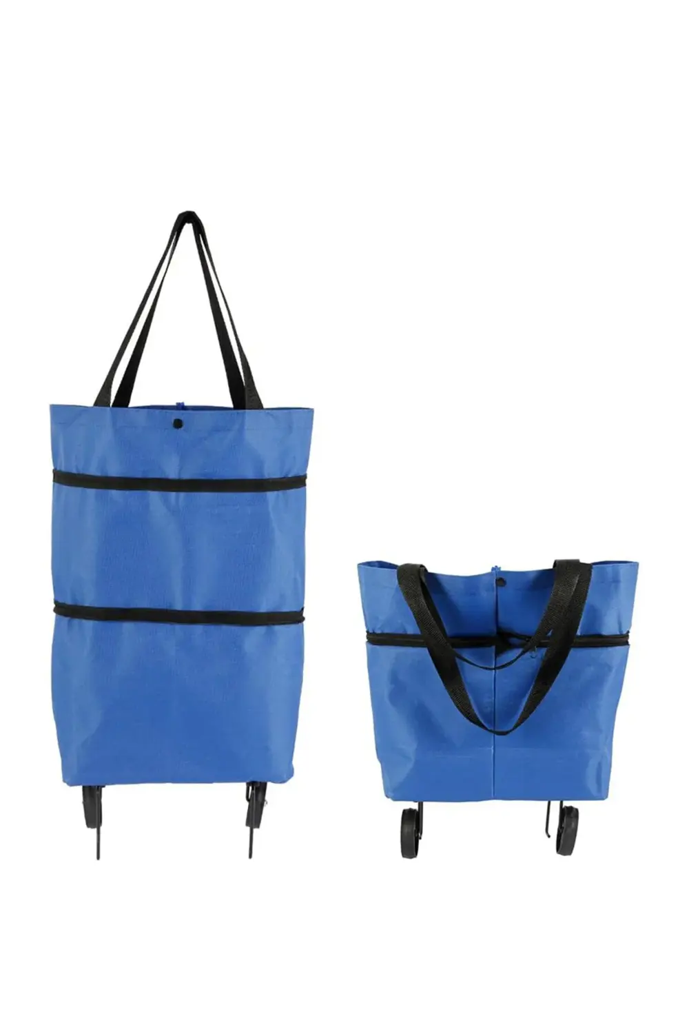 STD TEKERLEKLİ KATLANABİLİR PRATİK PAZAR ÇANTASI (4767) Klasik (