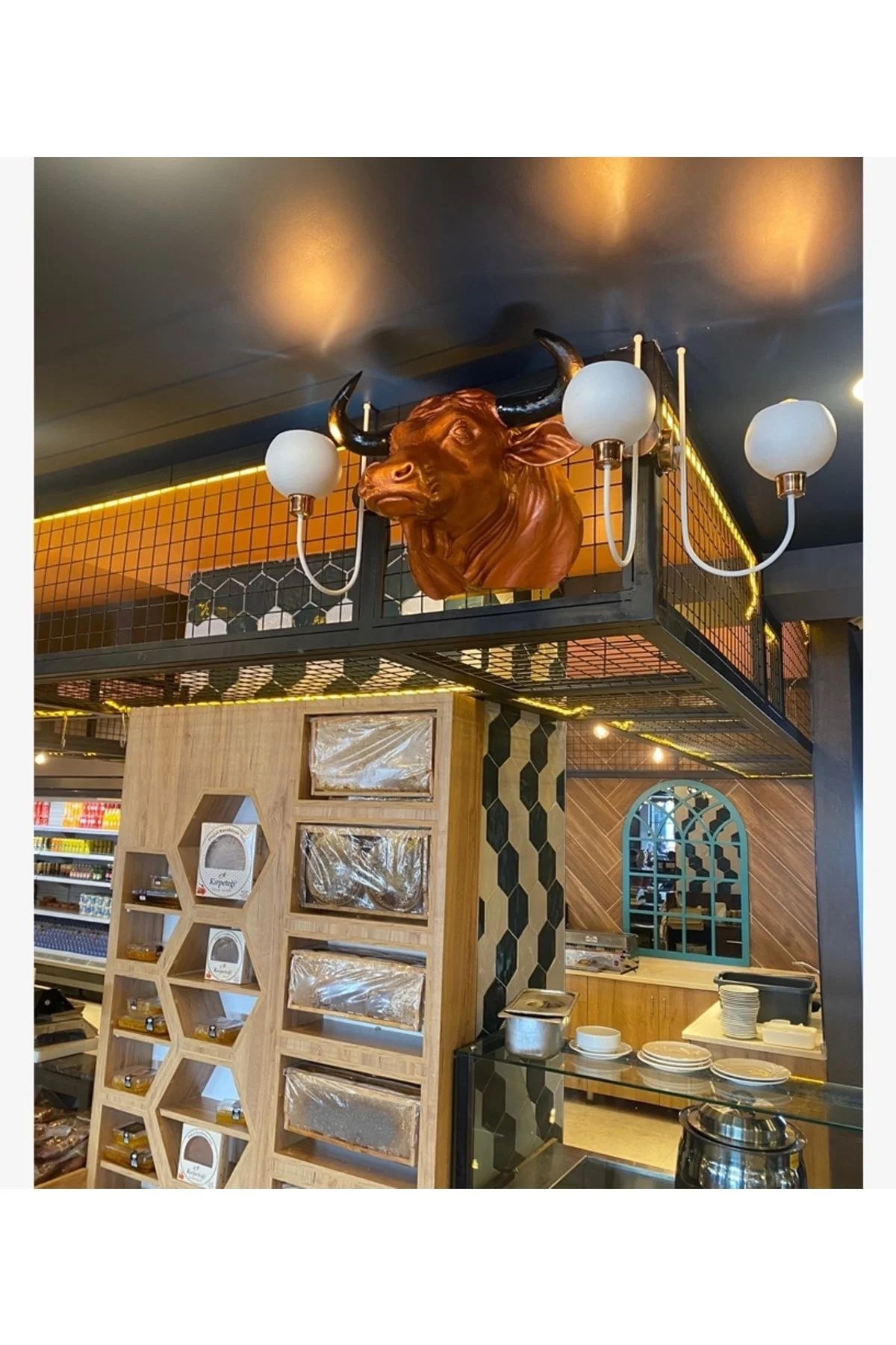 Steak House - Çiftlik - Lokanta Için Duvar Boğa Büstü 1 Adet (gerçek Boğa Başı Büyüklüğünde)