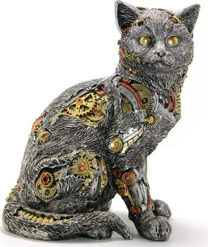 Steampunk Polyester Kedi Figürü Model 2